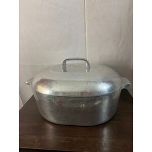 Wagner Ware Sidney O Magnalite 4265-M Oval Roaster Pan with Lid and Trivet Rack